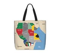 Kfjghhl South Sudan Composition Map Totes Bag - Bolsa de mano de gran capacidad con cremallera para mujer, mujer, niña, tienda, trabajo, universidad, uso diario