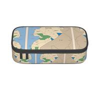 Kfjghhl South Sudan - Estuche para lápices con mapa de ubicación para niñas y niños, estuche secundario de gran capacidad, compartimentos con cremallera