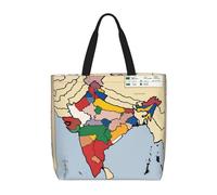 Kfjghhl Sultanate Of Delhi - Bolsa de mano con cremallera para mujer, diseño de mapa del territorio de Delhi, gran capacidad, para el trabajo, la universidad, uso diario
