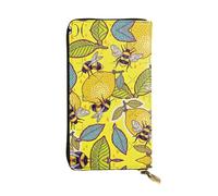 Kfjghhl Yellow Lemon and Bee - Cartera de gran capacidad para mujer, tarjetero, bloqueo RFID, de piel, para mujer