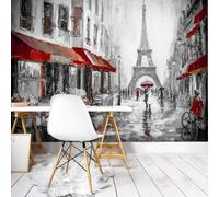 kfjhgbdshhj Decoración de Pared no Tejida con la Torre Eiffel de París - Decoración de Pared Moderna de la Ciudad de Francia, 300 cm x 210 cm Poster - Adhesivo para Pared - Cuadro sin Marco