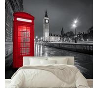 kfjhgbdshhj Fotomural con efecto 3D de una escena nocturna de Londres, papel pintado no tejido para decoración de paredes, ideal para salón, cocina, dormitorio y habitación infantil, 430 cm x 300 cm.