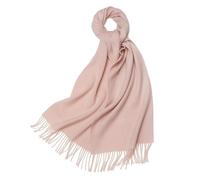 KFMON Bufandas Lana Pura roja/Rosa de 190x32CM para Mujer con borlas, Manta cálida a Cuadros, Bufandas para Mujer, chales y chales Largos de Rejilla para Invierno