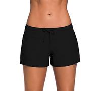 Kfnire Shorts de Natación Mujer Secado Rápido Estilo Boyleg División Lateral Playa Surf Essential Bikini Short Deportes Acuáticos Pantalones Cortos de Protección UV