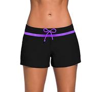 Kfnire Shorts de Natación para Mujer - Secado Rápido, Estilo Boyleg, División Lateral - Bikini Short para Playa, Surf, Deportes Acuáticos - Pantalones Cortos de Protección UV