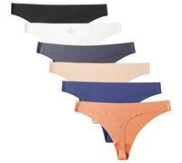Kfnire Tangas Mujer, Pack de 6 Bragas de Mujer Thong Transpirable Sin Costura Bargas Tangas Señora Tangas Bragas para Mujer