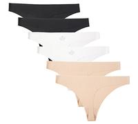Kfnire Tangas Mujer, Pack de 6 Bragas de Mujer Thong Transpirable Sin Costura Bargas Tangas Señora Tangas Bragas para Mujer