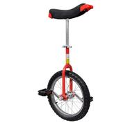KFPOERTFGD Monociclo de 16 pulgadas para niños y adultos, monociclo ajustable con marco de acero y cómodo sillín rojo, para principiantes y avanzados