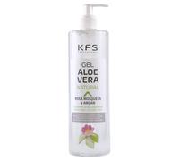 KFS Aloe Vera puro gel natural con aceite de Rosa Mosqueta y Argán. 500 ml. Absorción inmediata y agradable textura no grasa. Nutre, hidrata, y refresca tu piel. Excelente tras depilación. After sun