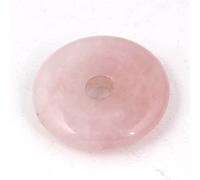 KFT Natural Healing Crystal Lapis Lazuli Stone 30mm Donut Beads Reiki Chakra Pendant Fit Necklace Jewelry DIY,Cuarzo Rosa