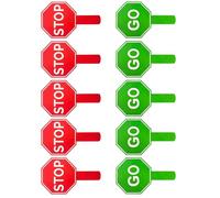 Kfwfuaee 10 letreros reversibles de mano Stop and Go para cruce de peatones, señal de advertencia de control de carretera