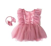 Kfwfuaee 2pcs/pack de falda de tul y diadema para bebés fotografía suave recién nacido niña sesión de fotos traje mono diadema tul suave traje de foto de bebé