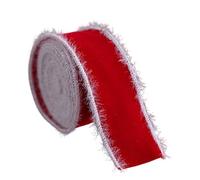 Kfwfuaee 3. Elegante cinta de borde suave rojo y blanco para regalo para recorte de árboles festivos y proyectos de manualidades de temporada, cinta elástica para adornos de árbol de Navidad