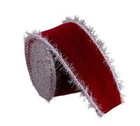 Kfwfuaee 3. Elegante cinta de borde suave rojo y blanco para regalo para recorte de árboles festivos y proyectos de manualidades de temporada, cinta elástica para adornos de árbol de Navidad