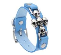 Kfwfuaee Abalorio de piel sintética con diseño de calavera punk rock y hueso cruzado para estilos alternativos, joyería de mano unisex, talla única, como se describe