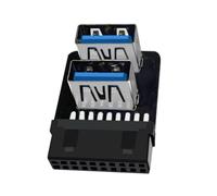 Kfwfuaee Adaptador de expansión USB para placa base que proporciona dos puertos hembra USB 3.0 compatibles con conector de 19 pines para adaptador de placa base de varios diseños