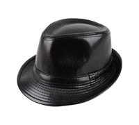 Kfwfuaee Caballero Pu para las personas mayores Casual Estilo Vintage Iglesia Modelo Show Fiesta de Navidad Fotografía Accesorios Panamá Hombres Plegable Sombreros Mujeres Pequeñas Cabezas Damas