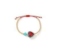 Kfwfuaee Cadena de cuerda ajustable con diseño de corazón y crucifijo multicolor vibrante, accesorio de joyería espiritual unisex, talla única, como se describe