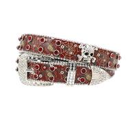 Kfwfuaee Cinturón de cintura con hebilla tachonada de cristal con incrustaciones de cadena para el vientre para ropa casual para mujeres y hombres, cinturón punk brillante con diamantes de imitación