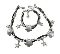 [Kfwfuaee] Collar con colgante de estrella para estética, pulsera de alto sentido, pulsera de tendencia, joyería vintage para mujer