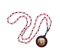 [Kfwfuaee] Collar de rosario de oración con cuentas y colgante de cristal para creyentes y personas de la iglesia