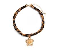 Kfwfuaee Collar de tela de algodón con patrón ajustable y patrón con hechizo de aleación para trajes casuales o zapatos de viaje y colgante de estrella de mar, talla única, como se describe, como se