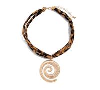 Kfwfuaee Collar de tela de algodón con patrón ajustable y patrón con hechizo de aleación para trajes casuales o zapatos de viaje y colgante de estrella de mar, talla única, como se describe, como se