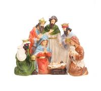 Kfwfuaee Decoraciones espirituales de Navidad que muestran belén con figuras sagradas, centros de mesa, figuras, decoración, juego de belén de Navidad