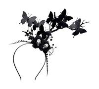 [Kfwfuaee] Diadema única en forma de rama con delicados accesorios para el cabello de resina artesanal para conciertos disfraces y festivales accesorios temáticos oscuros