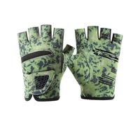 Kfwfuaee Guantes sin dedos de pescador, banda elástica transpirable para pesca, ciclismo de senderismo UPF50+ protección solar Guantes de pescado Poliéster