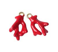 Kfwfuaee Handcraft Corals Drop Charm Para Collares Llaveros La Joyería De Metal Ligero Resistente Accesorio Minimalista Oceanics Joyería Forma, talla única, como se describe