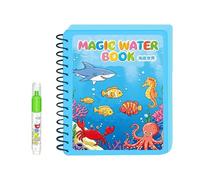 Kfwfuaee Libro de dibujo de agua para niños con lápiz de agua, libro mágico reutilizable para colorear para aprender temprano, libro de juguete reutilizable para colorear