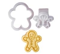 Kfwfuaee Moldes de galletas con temática de galletas de Navidad, moldes para hornear en relieve para cortador festivo