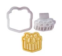 Kfwfuaee Moldes de galletas con temática de galletas de Navidad, moldes para hornear en relieve para cortador festivo