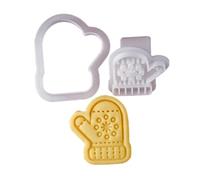 Kfwfuaee Moldes de galletas con temática de galletas de Navidad, moldes para hornear en relieve para cortador festivo