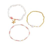 Kfwfuaee Multicapa Sea Star Multicolor Perlas Ajustable Banda Accesorio Para Tiempo Libre O Fiesta Tropical Vacaciones Conjunto de Joyas Inspirado, talla única, como se describe