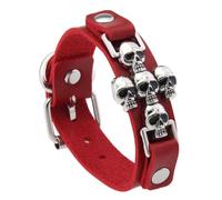 Kfwfuaee Nervioso Cruzado Hueso Pulsera Con Cráneo Punk Rock Encanto Cuero Sintético Muñequera Joyería Para Estilos Alternativos Declaraciones Pulsera Gótica Biker, talla única, como se describe