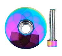 Kfwfuaee Tapas para auriculares y tornillos de aleación de aluminio para bicicleta, tapas superiores de repuesto para bicicleta, parte superior de montaje superior, tornillo de montaje superior para