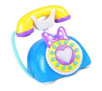 Kfwfuaee Teléfono de juguete bilingüe Teléfono de juego interactivo Estructura de plástico para niños Educación temprana con música y efecto de sonido Niños Electrónica Teléfono móvil