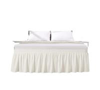KFXYSM Cubre Somier,Falda de Cama Faldas de Cama Gruesas con Volantes y Cinturones elásticos, Tela Resistente a la decoloración y Las Arrugas, 15/18 Pulgadas(Cream,Twin 100x200x38cm)
