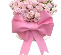 KFXYSM DecoracióN De Lazo Grande,Lazo Gigante Paquete De Material For Lazos Grandes DIY, Arco EVA Bodas, Fiestas Cumpleaños, Ocasiones Festivas, Decoración Coche, Lazo Gigante(DIY Kits Pink,100CM)