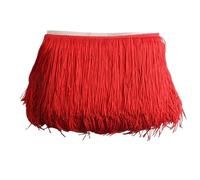 KFXYSM Flecos,Flecos para Coser Largos Borlas de Flecos de Encaje Rojo de 10/15/20/30 cm de Largo for Manualidades, Accesorios de Vestuario Latino for Escenario, borlas Decorativas for Cortinas(30cm)