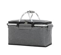 KFXYSM Mochila Delivery,Bolsa Termica Pizzas Cesta De Pícnic Al Aire Libre Súper Grande, Caja Enfriadora, Bolsa con Aislamiento Térmico, Marco Aluminio Plegable(Gray)