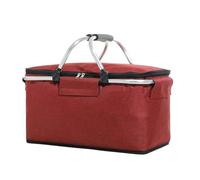 KFXYSM Mochila Delivery,Bolsa Termica Pizzas Cesta De Pícnic Al Aire Libre Súper Grande, Caja Enfriadora, Bolsa con Aislamiento Térmico, Marco Aluminio Plegable(Red)