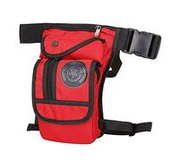 KFXYSM Pernera Moto, Riñonera Moto Bolso Mensajero de Lona/Nylon for Hombre con Brazo caído, cinturón for Cintura, Muslo, Cadera, Motocicleta(Red)