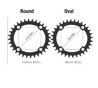 KFXYSM Plato Bicicleta,Monoplato MTB Plato for Bicicleta de montaña, Corona 104 bcd, Rueda Cadena Redonda/Ovalada(Oval,40T_Blue)