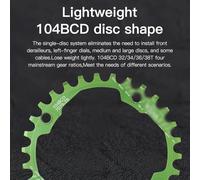 KFXYSM Plato Bicicleta,Monoplato MTB Plato y manivela for Bicicleta de montaña, 104BCD, Redondo, 30T-52T, Rueda Cadena Estrecha Ancha, Accesorio Ligero, 104 BCD(Round 34T Black)