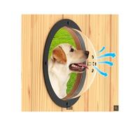 KFXYSM Ventana De Burbujas Valla Seguro Ventana de acrílico Transparente for Perros, Cerca semicircular for Mascotas, Puertas y Ventanas Especiales for Gatos(Black with Holes)