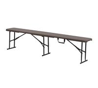 KG KITGARDEN - Banco Plegable Portátil Multifuncional Imitación Madera, 180x28x43cm, Marrón