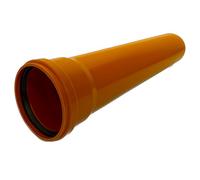 KG-Rohr DN 160 x 500 mm 160 x 4,7/500 PVC SN8 - Tubo de drenaje fijo para alcantarillado multicapa con manguito enchufable y anillo de sellado de goma, instalación de aguas residuales, sistema de